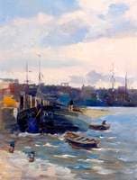 Harbour with a Large Boat