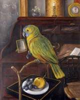 Miss Chichester's Parrot, 'Polly', on Its Perch by Her Desk