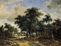 A Village Street with Trees