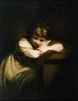 Girl Leaning on a Pedestal