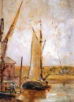 River Scene with a Barge
