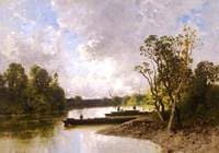 A Bavarian Lake with Fishing Boats