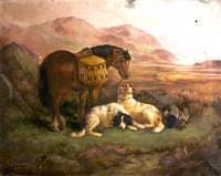 Landscape with Panniered Horse