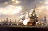 The 'Victory' Raking the Spanish 'Salvador del Mundo' ....