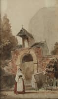 Italian Woman near a Chapel