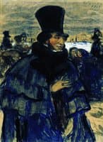 Alexander Pushkin Walking Along the Neva River