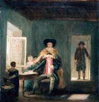 Interior with Couple and Children Playing