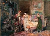 Interior with Women and Children at a Table