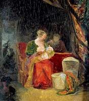 Man, Woman and Baby in a Bedroom