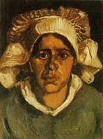 Head of Gordina de Groot in a White Bonnet