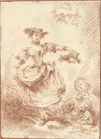 Shepherdess with a Basket of Flowers