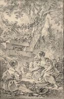 Three Young Girls and a Child in a Landscape
