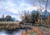 Pastoral Landscape, Stream with a Bridge