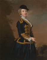 Nancy Fortescue, Wearing a Dark Blue Riding Habit