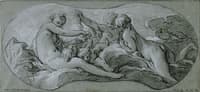 The Three Graces Playing with Cupid