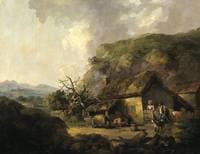 Cottage and Hilly Landscape