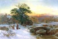 Winter Scene with Cattle and Figures