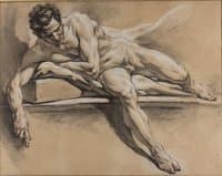 Academic Study of a Reclining Male Nude