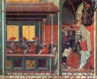 The Pope Issues a Bull to a Carmelite Delegation (predella panel)