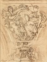 Spandrel Decoration, Fame and Truth Applauding Louis XV