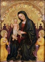 Enthroned Madonna and Child with Two Angels