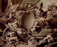 Project for a Cartouche - An Allegory of Minerva, Fame, History and Faith Overcoming Ignorance and Time
