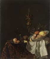 Still Life:  Siver-Gilt Goblet and Bowl of Fruit