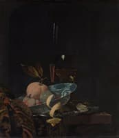 Still Life:  Fruit, Glassware and a Wanli Bowl
