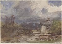 Landscape with Cottage, Figure and Cow
