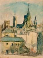 View of Barcelona with the Cathedral