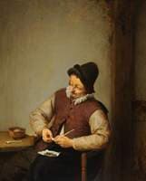 A Peasant Filling His Pipe
