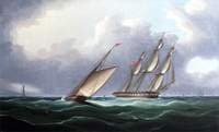 Two Ships near a Lighthouse