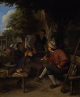 Rustende reizigers (Three Men in Conversation)