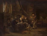 Peasants Drinking and Making Music