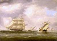 HMS 'Warspite' 50 Guns Conveying Lord Ashburton on a Special Mission to the United States, Beating D
