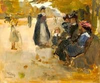 An Autumn Day in a Park in Paris