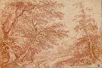Landscape of a Path in a Wood Leading to a Village