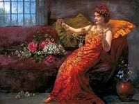 'Rich and rare were the gems she wore'
