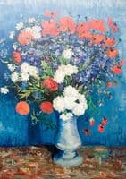 Vase with Cornflowers and Poppies