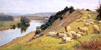 A Riverside Pasture with Sheep