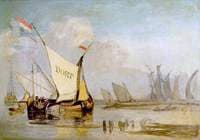 Dutch Barges off the Coast