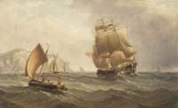 Shipping off Rocky Coast:  Stormy Day