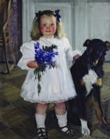 The Artist's Daughter, Irina, with a Dog