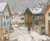 Village Street in Winter