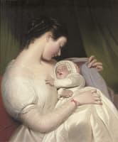 The Artist's Wife Elizabeth with Their Daughter Mary Edith