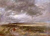 Moorland Landscape: Shepherd and Sheep