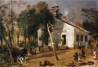 Scene outside a Southern Schoolhouse