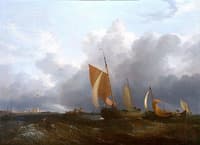 Shipping Boats in the Breeze off the Norfolk Coast