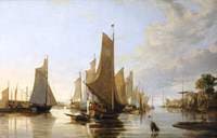 Yarmouth Water Frolic – Evening; Boats Assembling Previous to the Rowing Match