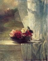 Flowers in a Persian Porcelain Water Bowl